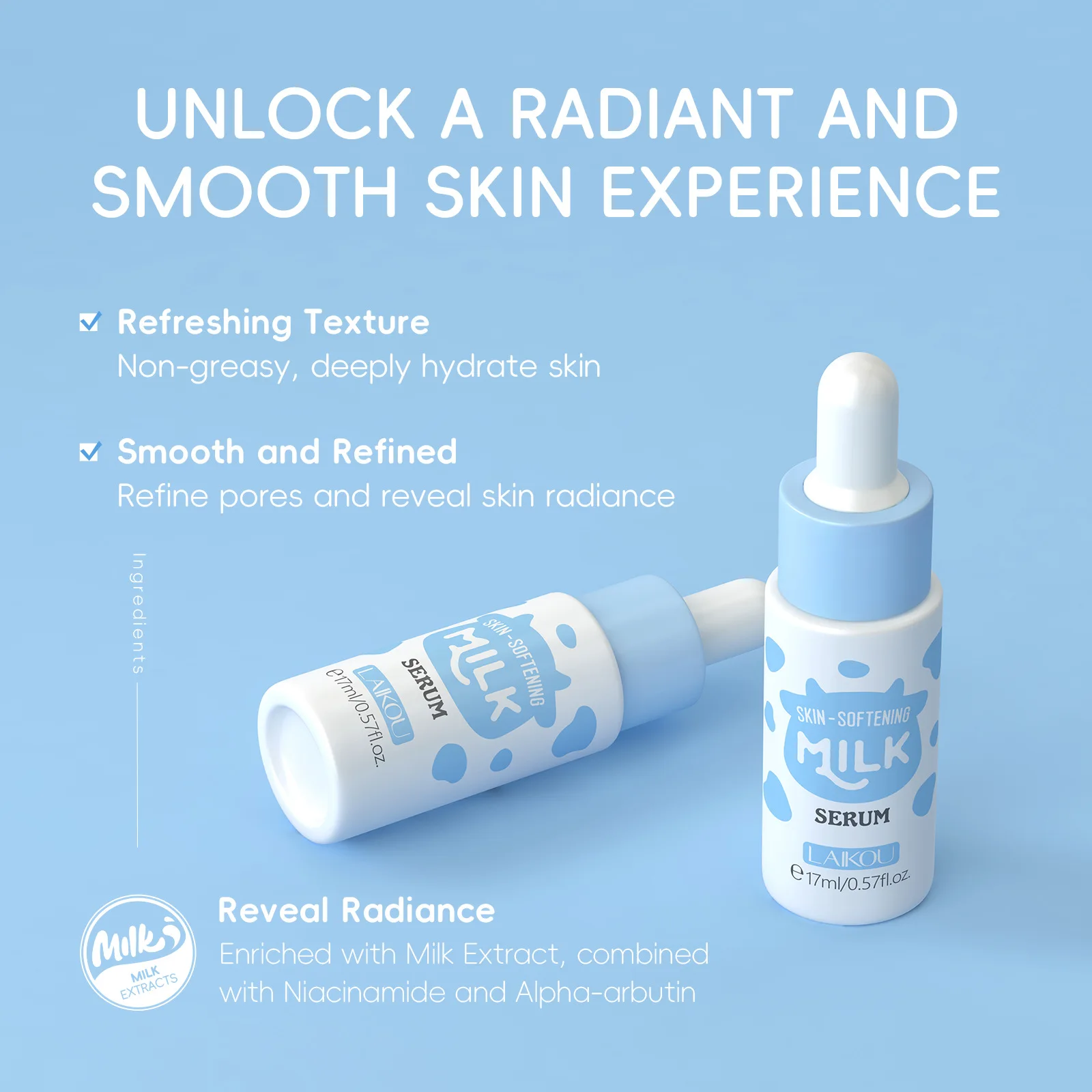 17ml Milk Facial Serum for Fac - Alpha Arbutin Serum avis et prix