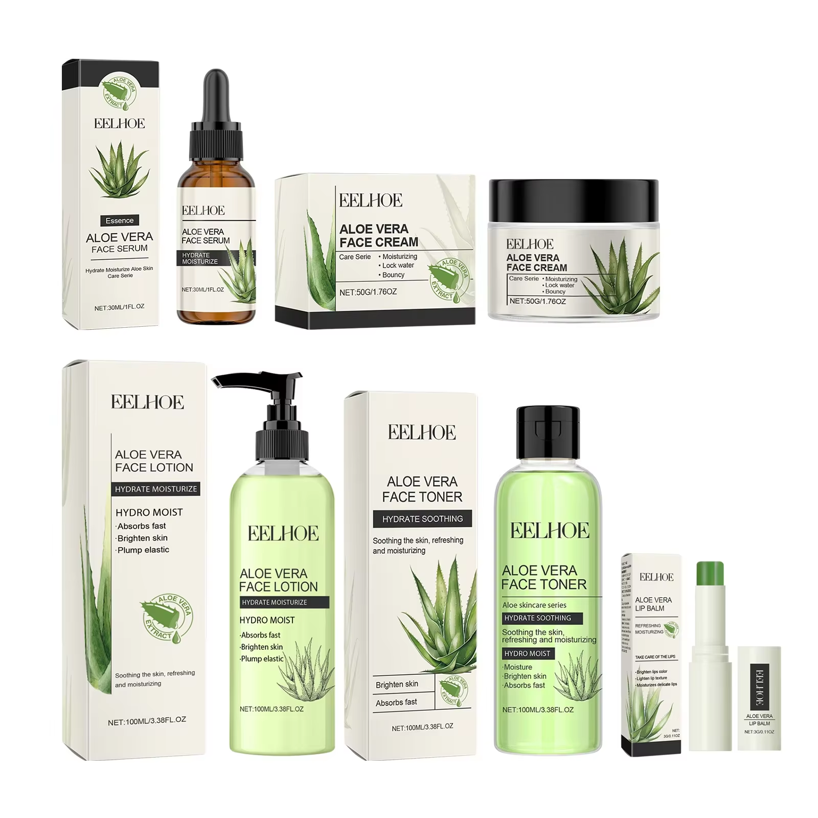 Eelhoe Aloe Vera Skin Care Ser - Skincare Glowing avis et prix