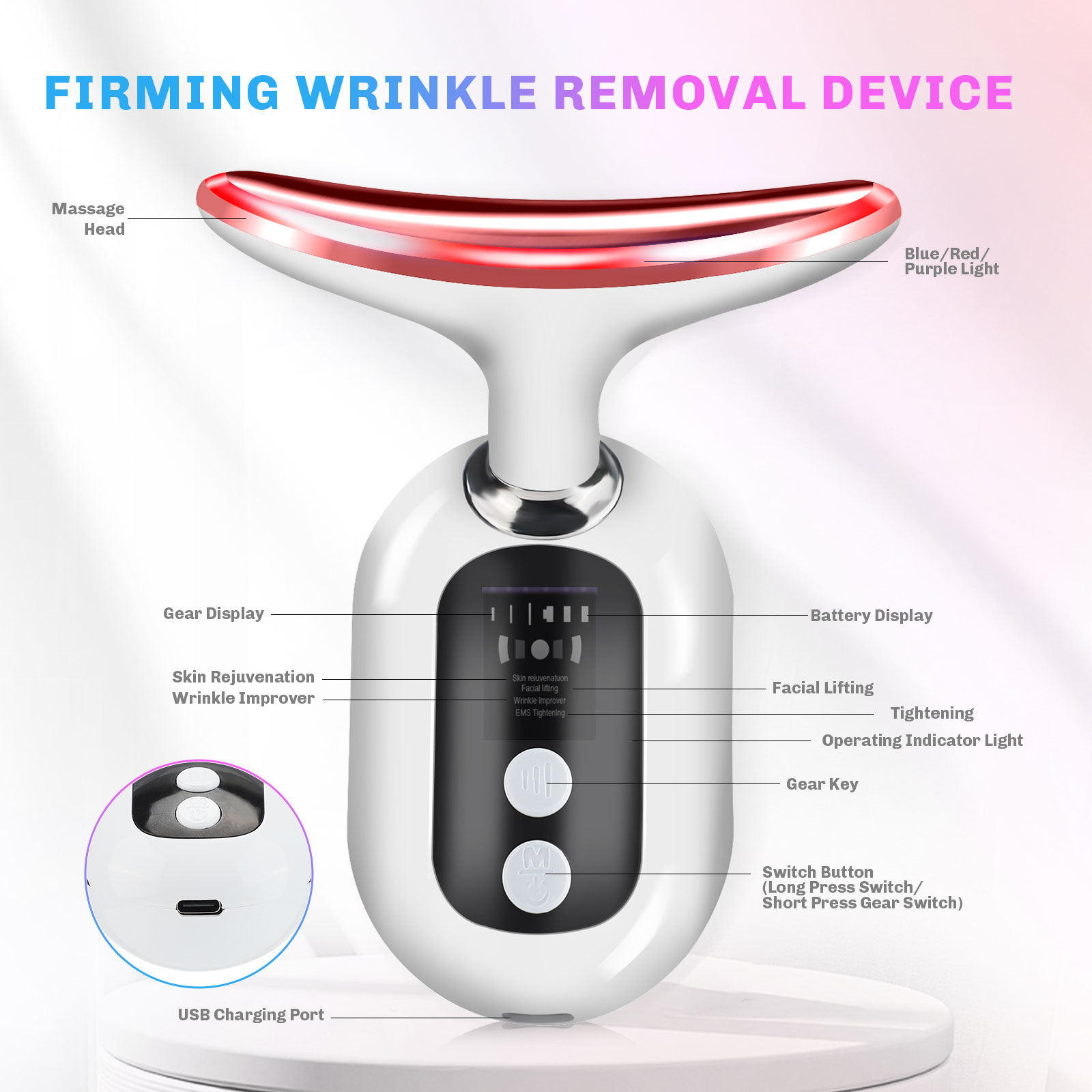 Microcurrent Neck Face Massage - Skincare Glowing avis et prix