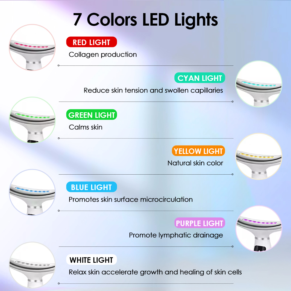 7 Colors LED Lights Face Neck  - Skincare Glowing avis et prix