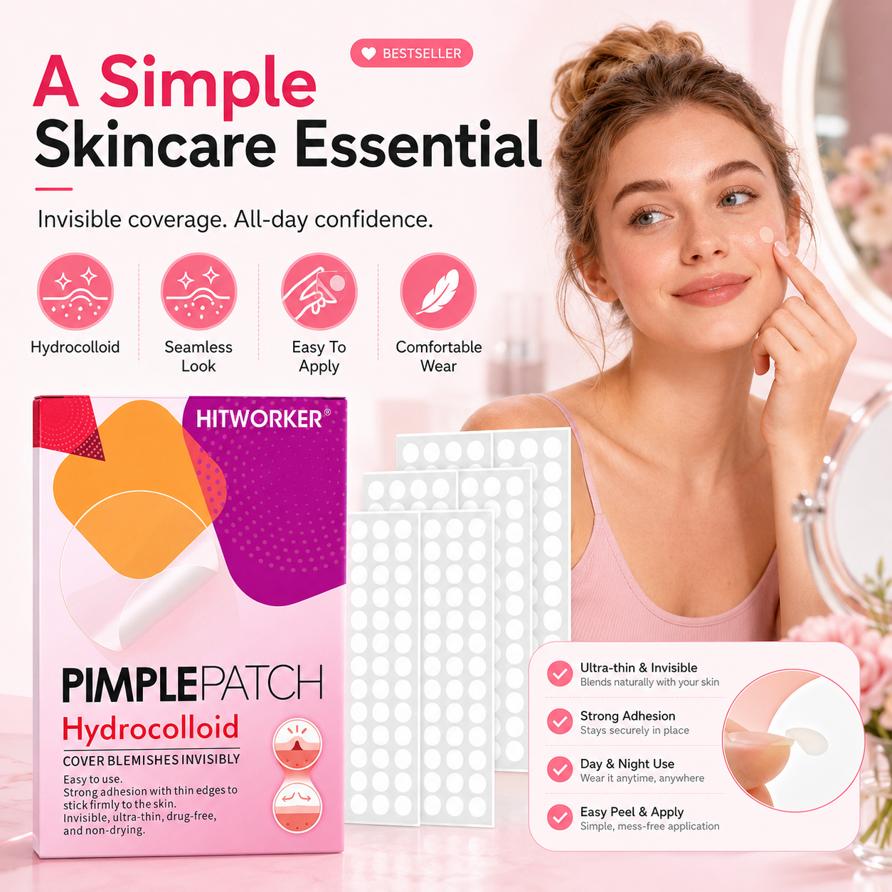 1200/400pcs/box invisible acne - Skincare Basic avis et prix
