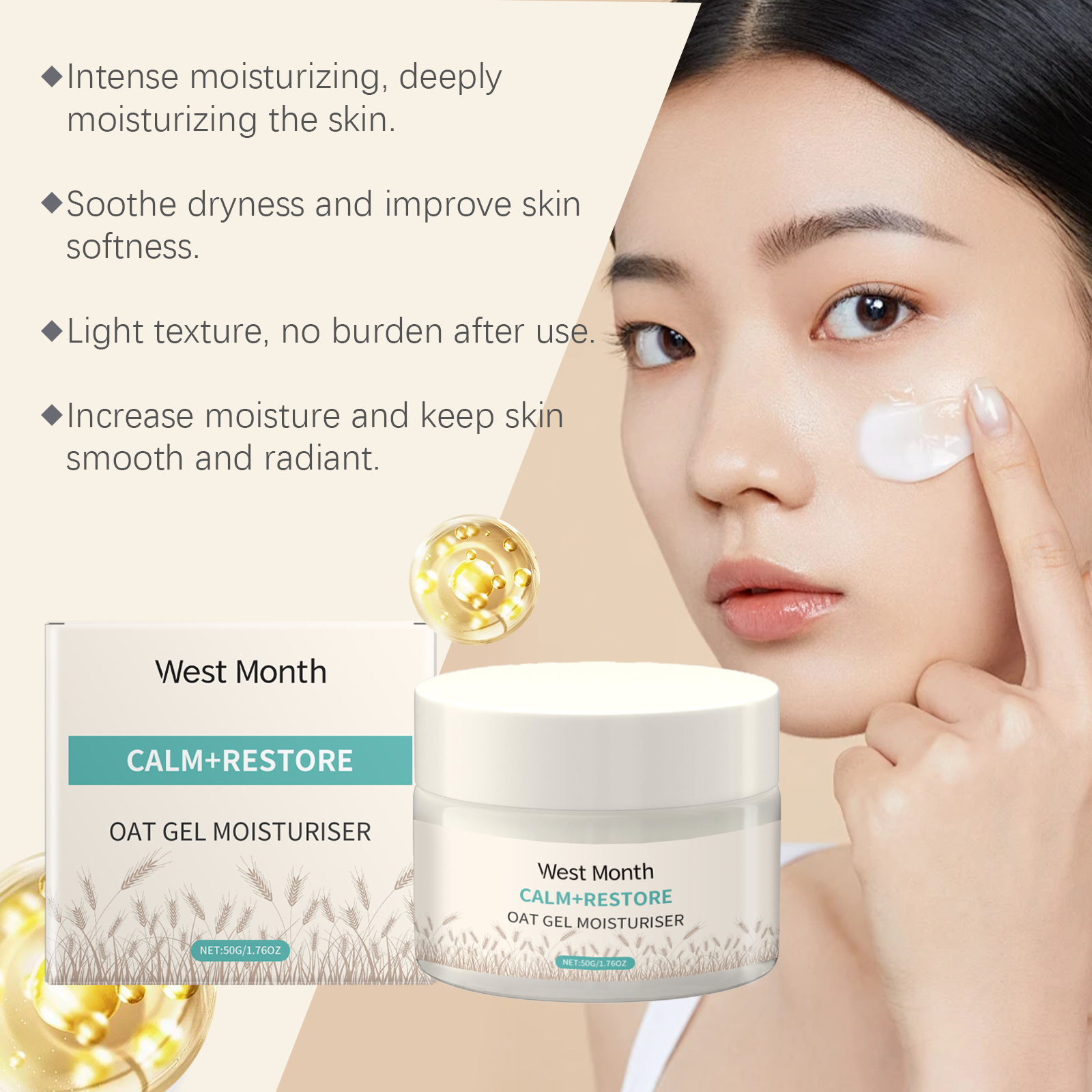 50g Oat Moisturizing Face Crea - Skincare Oat avis et prix