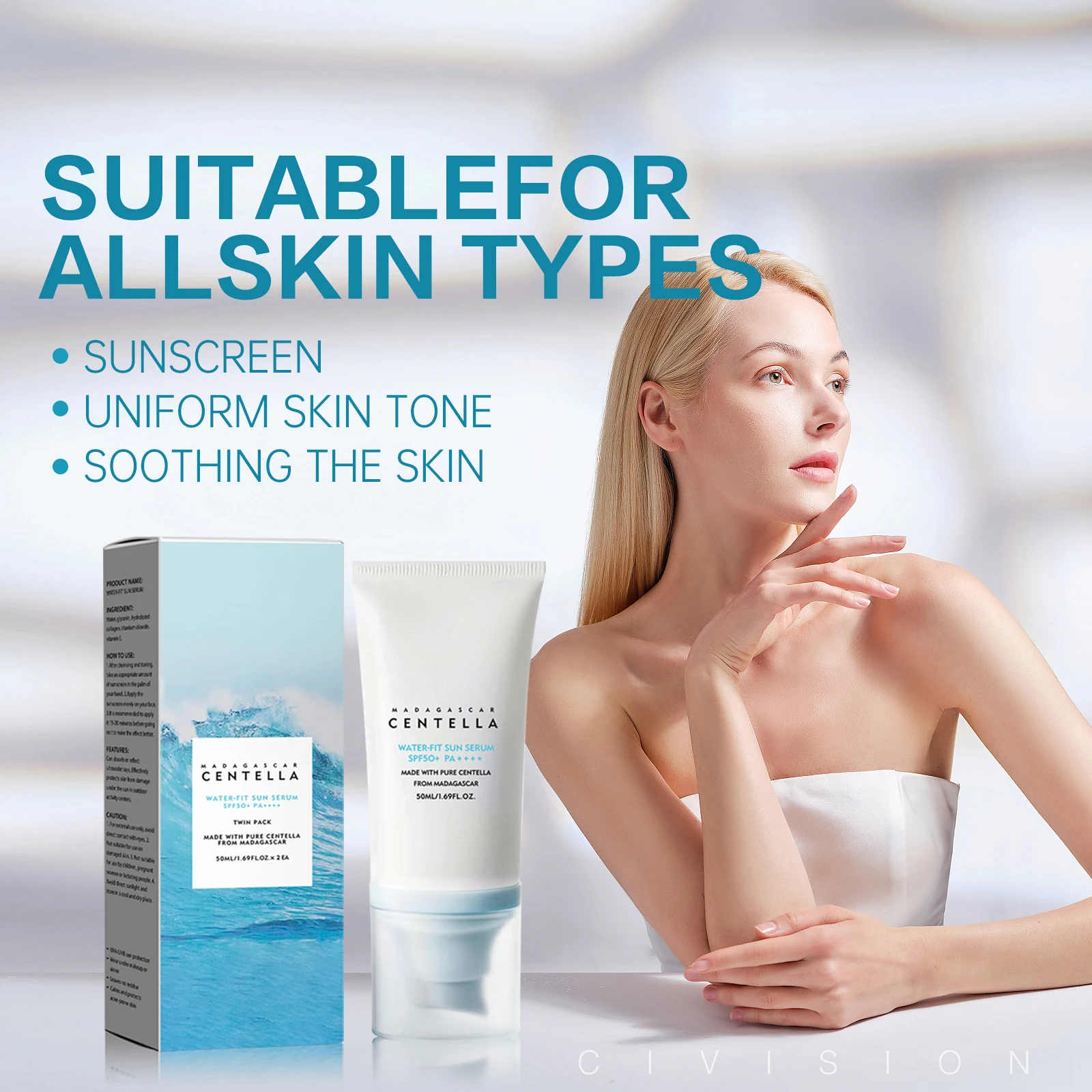 2/1pcs SPF50+ Sunscreen Cream  - Skincare Basic avis et prix