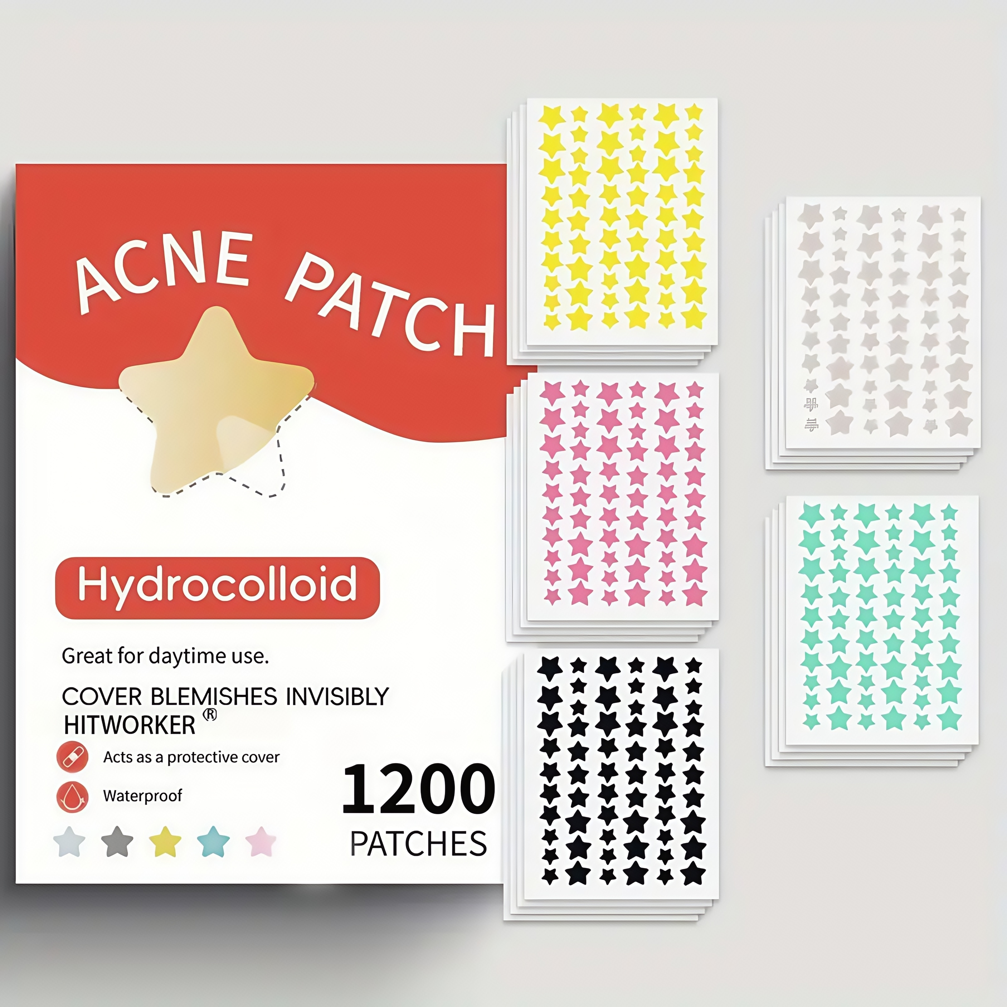 1200pcs Five-Color Heart Acne  - Tea Tree Spot Treatment avis et prix